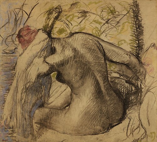 Naked Woman Sitting Drying Her Hair, , Edgar Degas