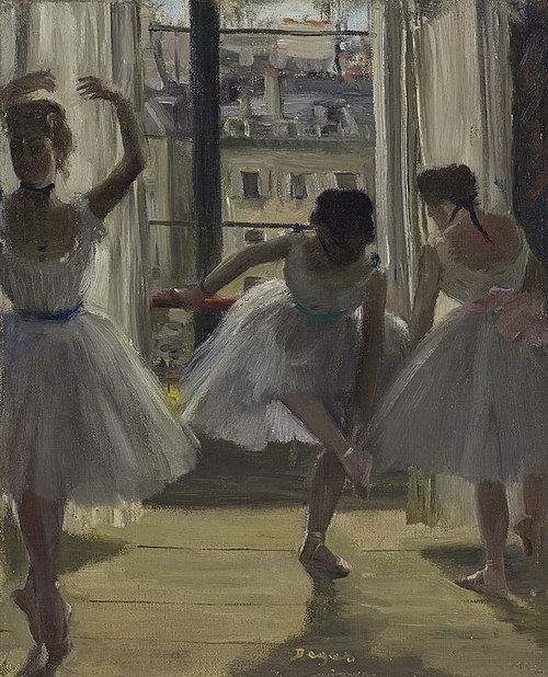Danseuses dans une salle d'exercice (Trois Danseuses), 1873, Edgar Degas