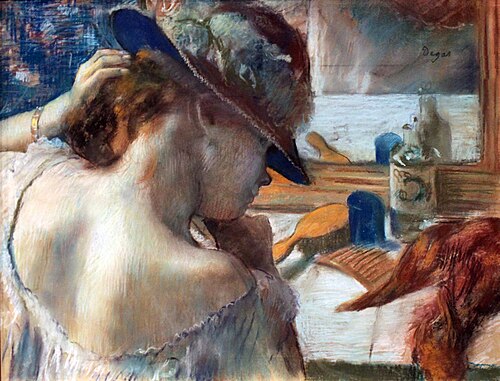 In Front of the Mirror, 1889, Edgar Degas