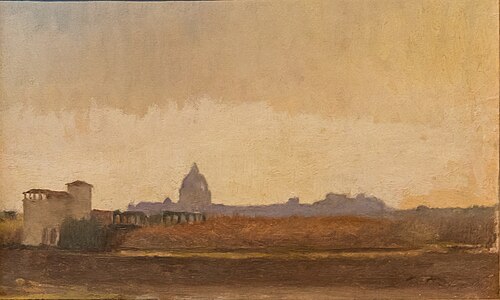 Vue de Rome prise des bords du Tibre, 1857, Edgar Degas