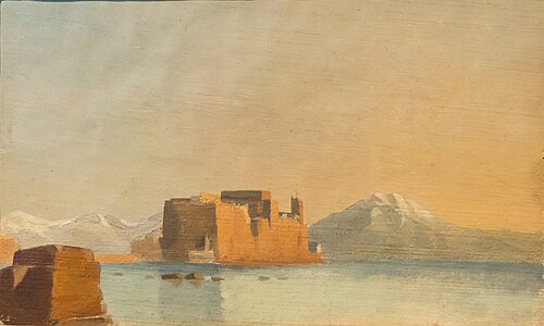 Castello del l'Ovo et la baie de Naples, 1860, Edgar Degas