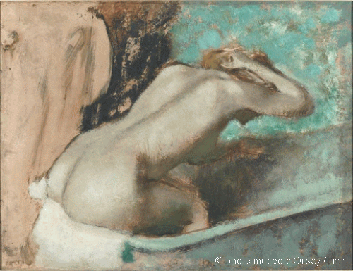 Woman sitting on Edge of a Bath Sponging her Neck, , Edgar Degas