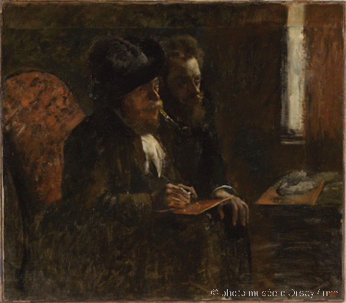 Portrait du graveur Desboutin et du graveur Lepic, 1877, Edgar Degas