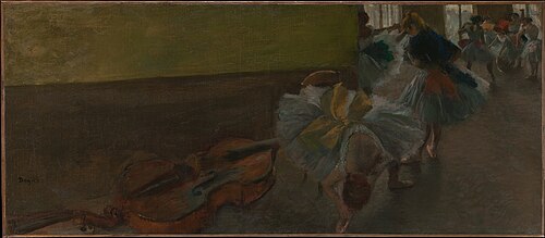 Dancers in the Rehearsal Room with a Double Bass, 1882, Edgar Degas