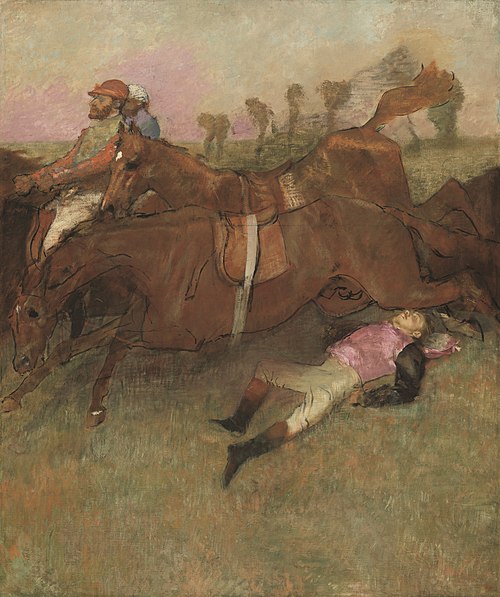 Scene from the Steeplechase: The Fallen Jockey, 1866, Edgar Degas