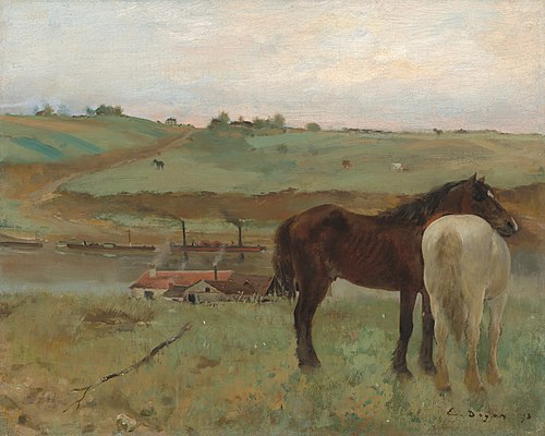 Horses in a Meadow, 1871, Edgar Degas