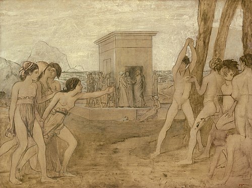 Young Spartan Girls Challenging Boys, 1860, Edgar Degas