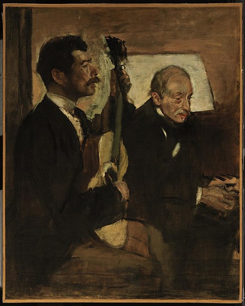 Degas's Father Listening to Lorenzo Pagans Playing the Guitar, 1870, Edgar Degas