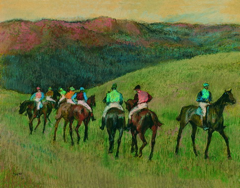 Racehorses in a Landscape, 1894, Edgar Degas