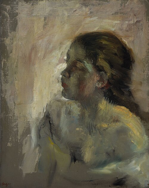 A Study of a Girl's Head, , Edgar Degas