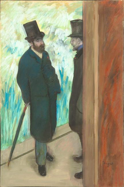 Ludovic Halévy et Albert Boulanger-Cavé dans les coulisses de l'Opéra, 1879, Edgar Degas
