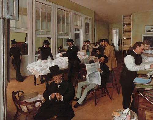 Le Bureau de coton à La Nouvelle-Orléans, 1873, Edgar Degas