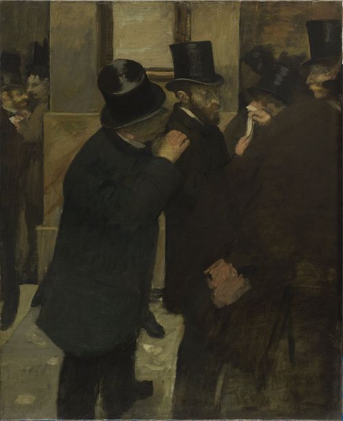 Portraits à la Bourse, 1879, Edgar Degas