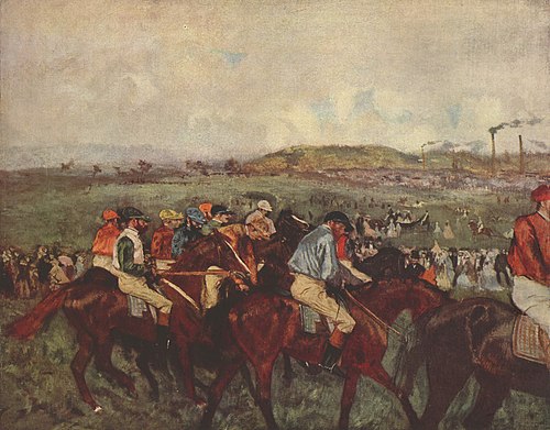Course de gentlemen. Avant le départ, 1862, Edgar Degas