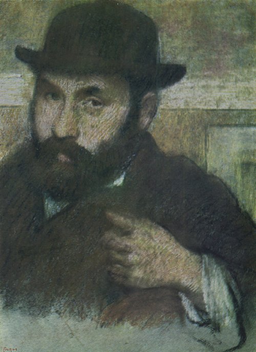 Bust man with the soft hat, , Edgar Degas