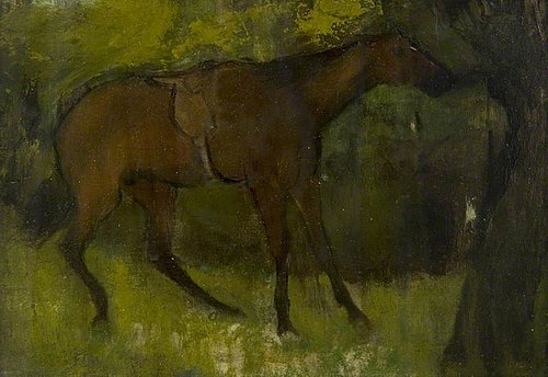 Horse Tied to a Tree, 1877, Edgar Degas