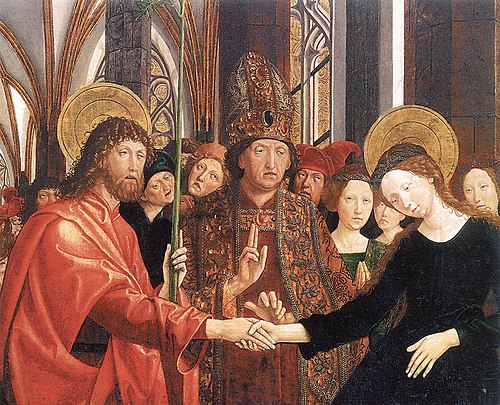 The Engagement of the Virgin, 1495, Michael Pacher