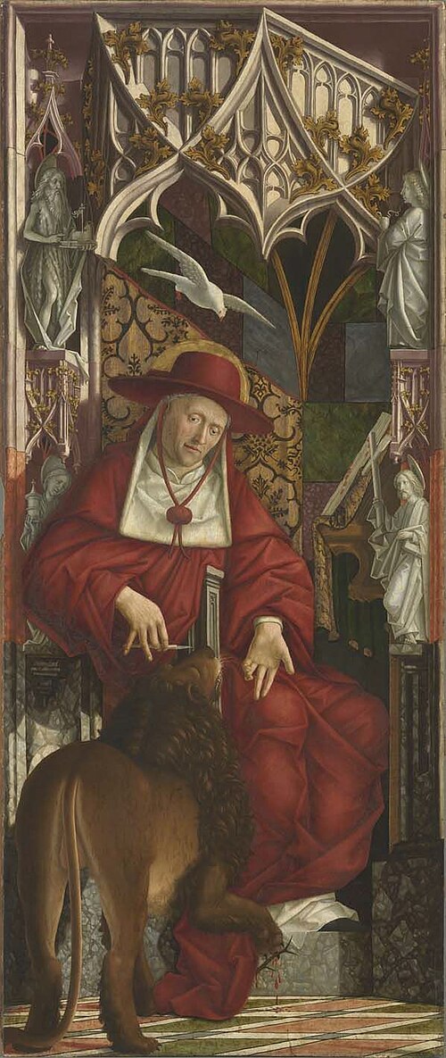 Kirchenväteraltar: Hl. Hieronymus, 1480, Michael Pacher