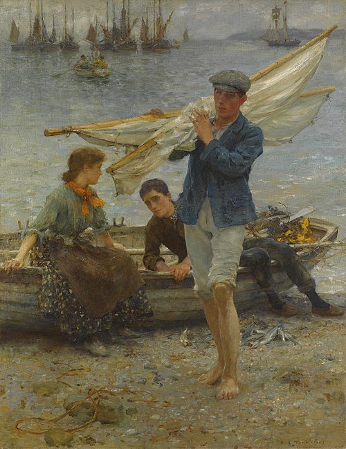 Return from fishing, 1907, Henry Scott Tuke