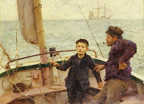 The Steering Lesson, 1892, Henry Scott Tuke