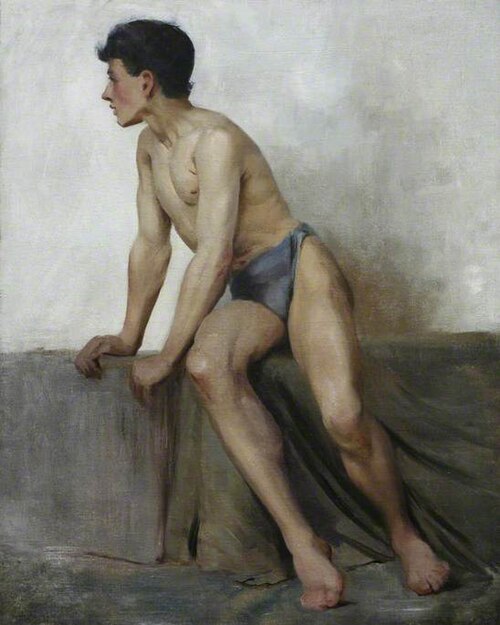 Seated Nude Study, 1877, Henry Scott Tuke