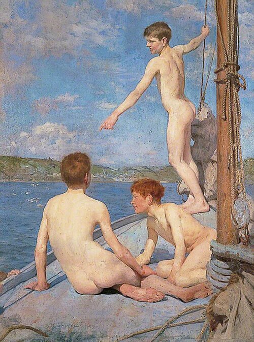 The bathers, 1889, Henry Scott Tuke
