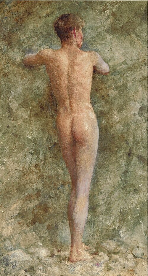 A standing male nude, 1914, Henry Scott Tuke