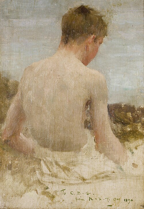 Back of a boy bather, 1890, Henry Scott Tuke