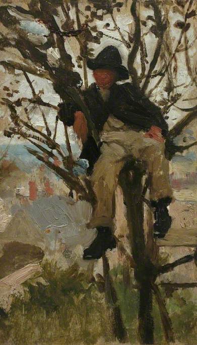 Boy in Tree (study for 'Un jour de paresse'), 1882, Henry Scott Tuke