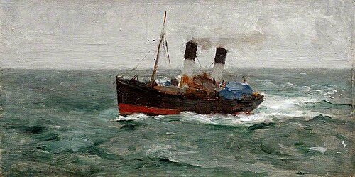 Two-Funnelled Steamer, 1895, Henry Scott Tuke