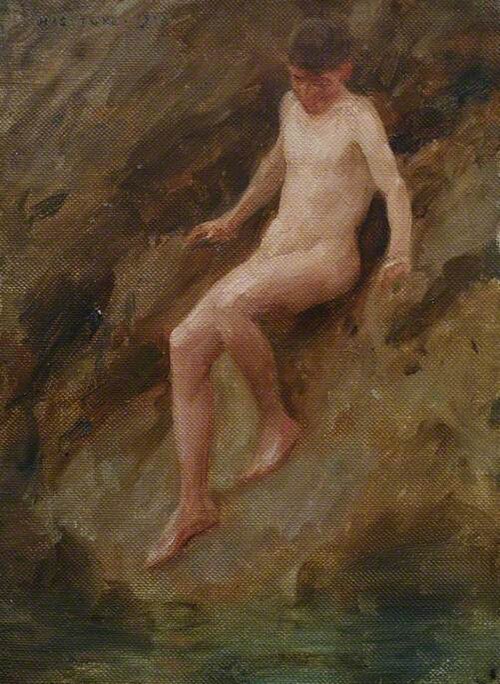 Nude Boy on a Rock, , Henry Scott Tuke