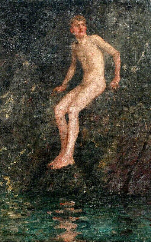 Nude Boy on Rocks, 1907, Henry Scott Tuke