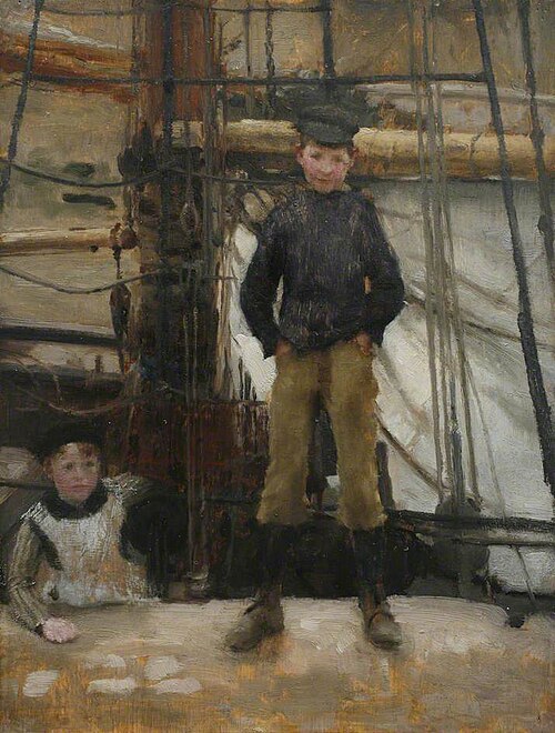Two Children on Deck, 1894, Henry Scott Tuke