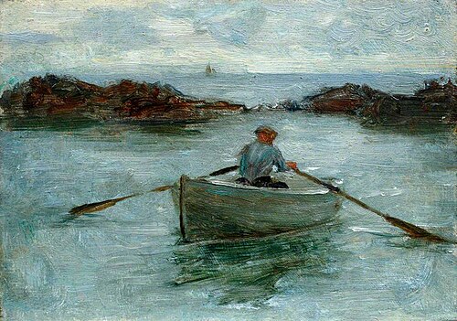 Man Rowing a Dinghy, , Henry Scott Tuke