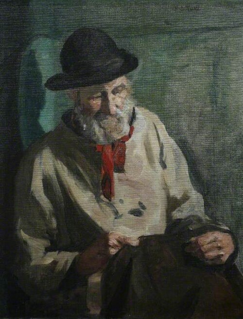 Denny Mending a Sail, 1890, Henry Scott Tuke