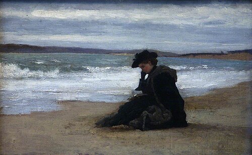 On the Beach, Bournemouth, March 1882, , Henry Scott Tuke