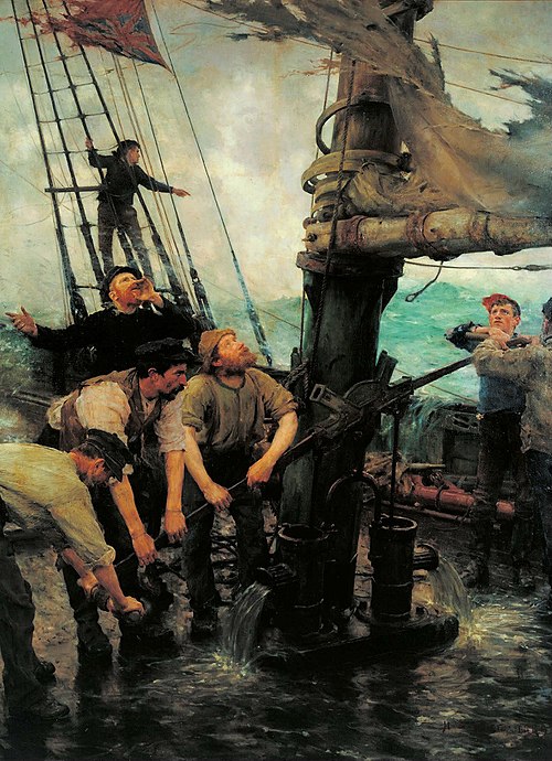All Hands to the Pumps, 1888, Henry Scott Tuke