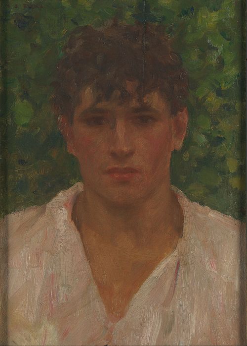 Portrait of a Young Man with Open Collar, 1885, Henry Scott Tuke