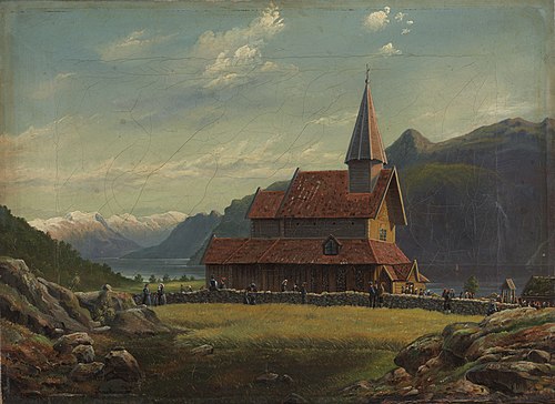 Urnes Church in Sogn, 1853, Tycho Christoffer Jæger