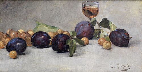 Prunes, raisins et verre d'eau, 1871, Eva Gonzalès