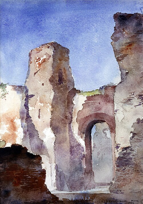Baths of Caracalla, Rome, 1880, Cass Gilbert