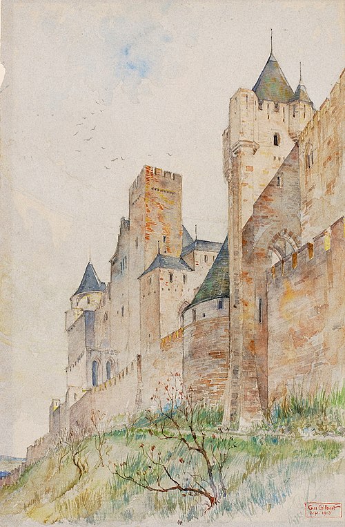 Remparts de Carcassonne, France, 1913, Cass Gilbert