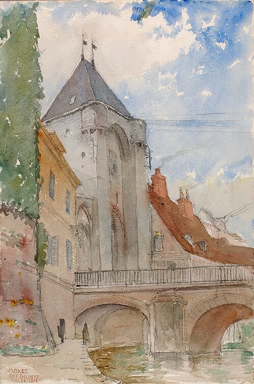 Bridge at Moret, France, 1928, Cass Gilbert