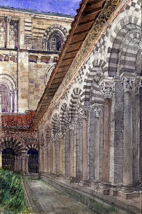 Cathedral Cloister at Le Puy, 1929, Cass Gilbert