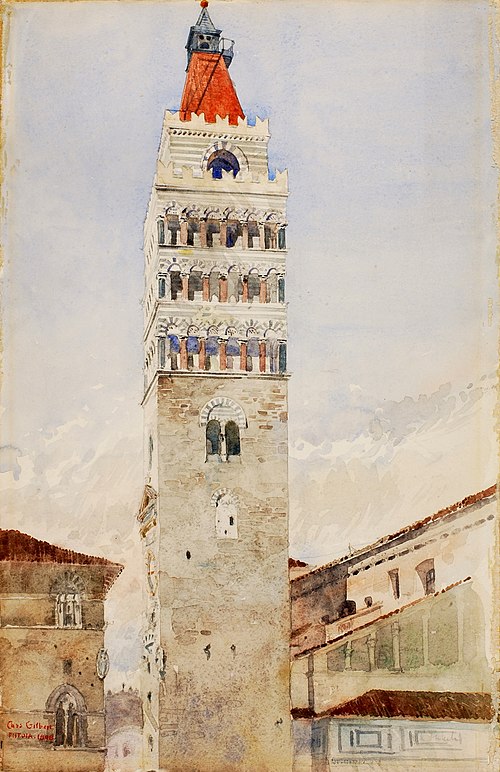 Cathedral Tower, Pistoia, Italy, 1898, Cass Gilbert