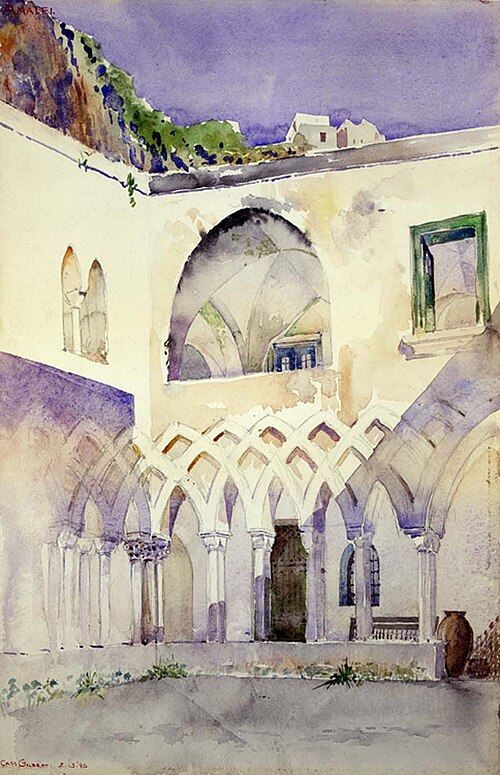 Courtyard, Capucine Monastery, Amalfi, 1898, Cass Gilbert