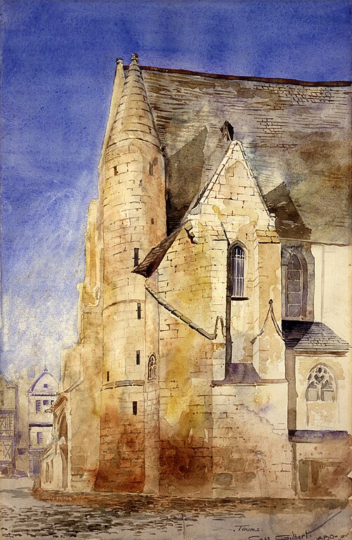 Old Church, Tours, France, 1880, Cass Gilbert