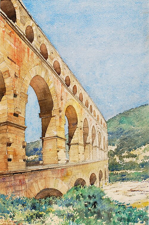 Pont du Gard, France, 1926, Cass Gilbert