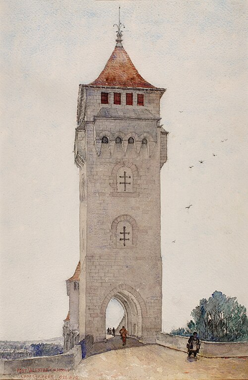 Pont Valentre, Cahors, 1926, Cass Gilbert