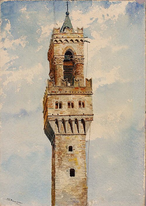 Tower of Palazzo Vecchio, Florence, Italy, 1880, Cass Gilbert